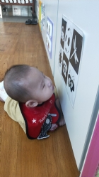 老師手做的圖卡，寶寶的眼睛看到了什麼呢？可以偷偷告訴我嗎？