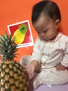 初次見面穿衣服的鳳梨先生，寶寶試一試，摸起來是什麼感覺？