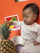 初次見面穿衣服的鳳梨先生，寶寶試一試，摸起來是什麼感覺？