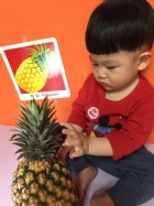 初次見面穿衣服的鳳梨先生，寶寶試一試，摸起來是什麼感覺？