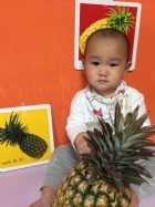 初次見面穿衣服的鳳梨先生，寶寶試一試，摸起來是什麼感覺？