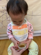 10903三月桂花香～三月的桂花好香啊！老師遠赴花蓮看到新鮮的桂花，拿來和寶貝們分享～很香吧！