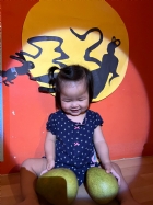 11109抱著柚子來賞月~~