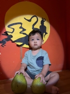 11109抱著柚子來賞月~~