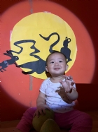 11109抱著柚子來賞月~~