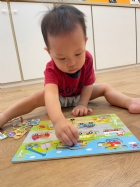 11110請寶貝試著對對看～同樣的車車要擺在一起哦！