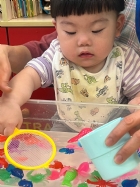 11203漂亮的小金魚在水裡游來游去，寶寶來撈魚囉！